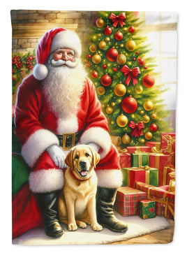 Labrador Retriever and Santa Claus House Flag