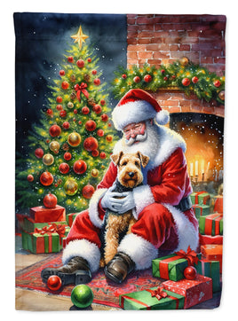 Lakeland Terrier and Santa Claus House Flag