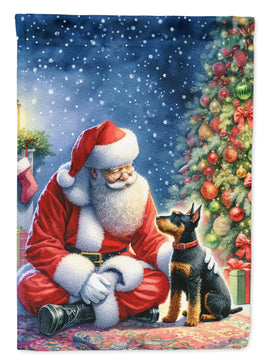Manchester Terrier and Santa Claus House Flag