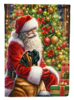 Mastiff and Santa Claus House Flag
