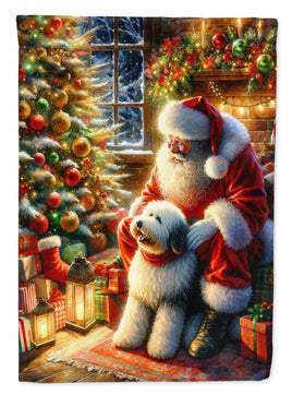 Old English Sheepdog and Santa Claus House Flag