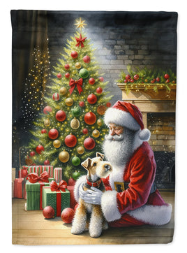 Fox Terrier and Santa Claus House Flag