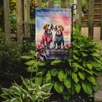 Beagle Two Hearts Garden Flag