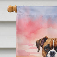 Boxer Two Hearts House Flag