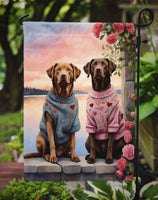 Chesapeake Bay Retriever Two Hearts Garden Flag