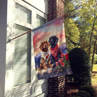 Cocker Spaniel Two Hearts House Flag
