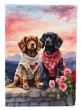 Cocker Spaniel Two Hearts Garden Flag