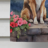 Collie Two Hearts House Flag