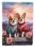 Corgi Two Hearts Garden Flag