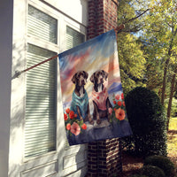 German Shorthaired Pointer Two Hearts House Flag