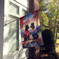 Kerry Blue Terrier Two Hearts House Flag