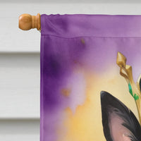 Belgian Sheepdog King of Mardi Gras House Flag