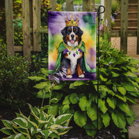 Bernese Mountain Dog King of Mardi Gras Garden Flag