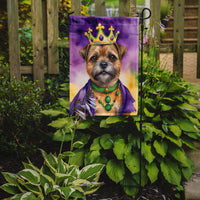Border Terrier King of Mardi Gras Garden Flag