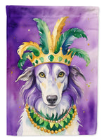 Borzoi King of Mardi Gras Garden Flag