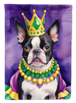 Boston Terrier King of Mardi Gras House Flag