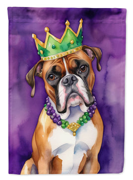 Boxer King of Mardi Gras Garden Flag