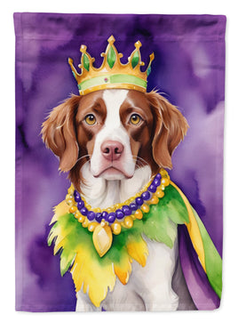 Brittany Spaniel King of Mardi Gras House Flag