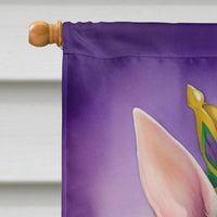 Bull Terrier King of Mardi Gras House Flag
