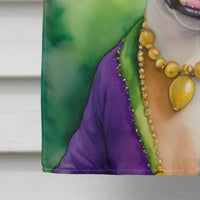 Bull Terrier King of Mardi Gras House Flag