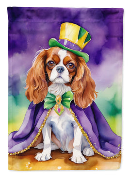 Cavalier Spaniel King of Mardi Gras Garden Flag
