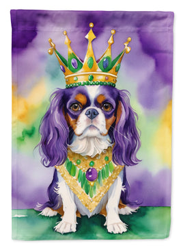 Cavalier Spaniel King of Mardi Gras Garden Flag