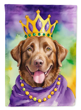Chesapeake Bay Retriever King of Mardi Gras Garden Flag