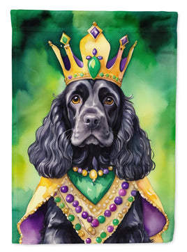 Cocker Spaniel King of Mardi Gras Garden Flag