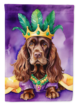 Cocker Spaniel King of Mardi Gras House Flag
