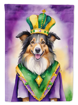 Collie King of Mardi Gras House Flag