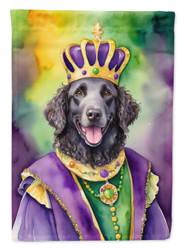 Curly-Coated Retriever King of Mardi Gras House Flag
