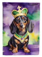 Dachshund King of Mardi Gras House Flag