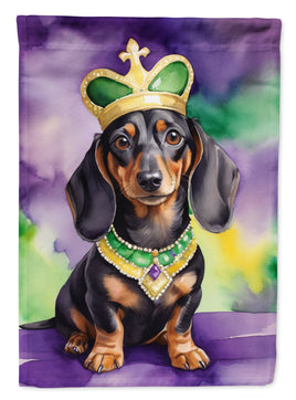 Dachshund King of Mardi Gras House Flag