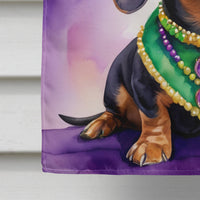 Dachshund King of Mardi Gras House Flag