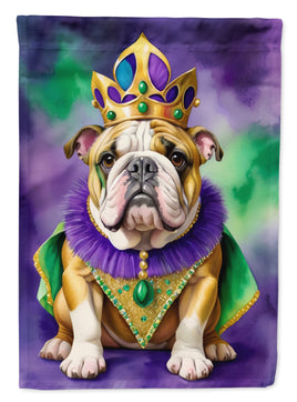 English Bulldog King of Mardi Gras House Flag