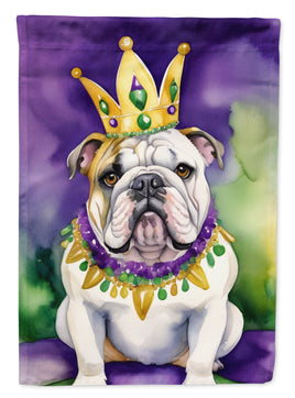 English Bulldog King of Mardi Gras House Flag