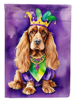 English Cocker Spaniel King of Mardi Gras House Flag