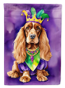 English Cocker Spaniel King of Mardi Gras House Flag