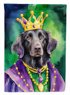 Flat-Coated Retriever King of Mardi Gras House Flag