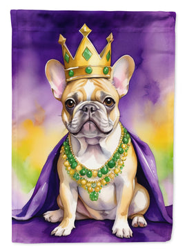 French Bulldog King of Mardi Gras House Flag