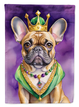 French Bulldog King of Mardi Gras House Flag