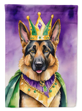 German Shepherd King of Mardi Gras House Flag