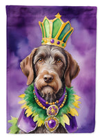 German Wirehaired Pointer King of Mardi Gras House Flag