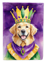 Golden Retriever King of Mardi Gras House Flag