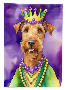Irish Terrier King of Mardi Gras House Flag