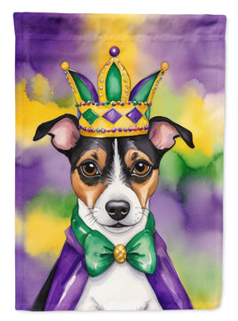 Jack Russell Terrier King of Mardi Gras House Flag