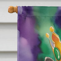 Keeshond King of Mardi Gras House Flag