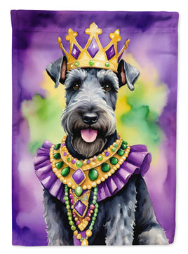 Kerry Blue Terrier King of Mardi Gras House Flag