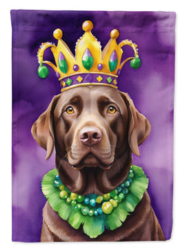 Labrador Retriever King of Mardi Gras House Flag