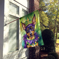 Miniature Pinscher King of Mardi Gras House Flag
